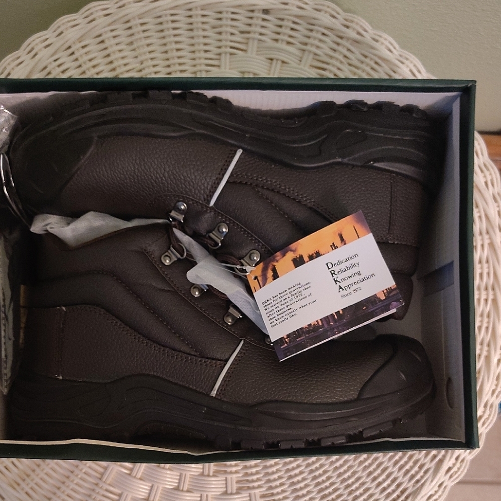 Men's Dark Brown Leather  Hiking/Work Steel Toe Boots